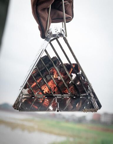 camping moon CAMPINGMOON Charcoal Chimney Starter Collapsible Foldable Grill Chimney Stainless Steel MT-17 in Saudi Arabia
