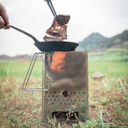 camping moon CAMPINGMOON Charcoal Chimney Starter Collapsible Foldable Grill Chimney Stainless Steel MT-17 in Saudi Arabia