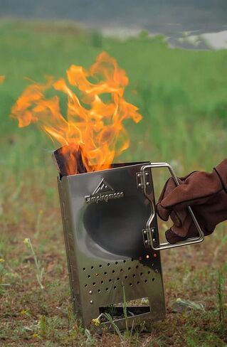 camping moon CAMPINGMOON Charcoal Chimney Starter Collapsible Foldable Grill Chimney Stainless Steel MT-17 in Saudi Arabia