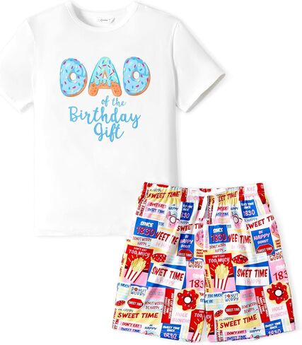 طقم بيجامات عائلية متطابقة مع رقبة دائرية وأكمام قصيرة قطعتين Pjs in Kuwait