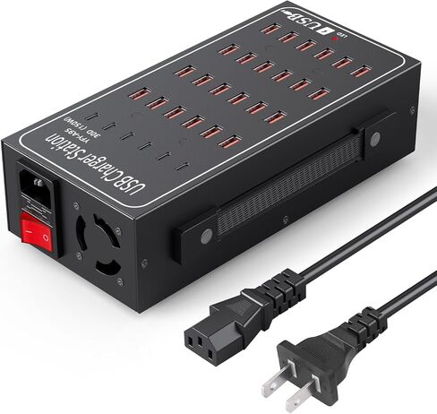 USB C Charger, 10 Ports USB Charging Station, 50W Multi-Port USB C Charger, USB Wall Charger Desktop Multiple USB Charger for iPhone 15/14/13/12/iPad/Samsung S23 Ultra/Z Flod/Huawei/Watch/Headphones in Saudi Arabia