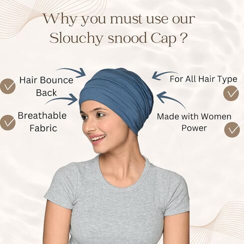 Chemo Silky Soft Slouchy Snood Bamboo Cap Beanie for Women Cancer Hair Loss Turban Hat Chemo Headwear Women in Saudi Arabia