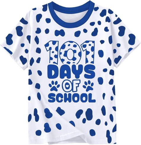 100 Days of School Shirt for Boys Girls Funny 101 Day of School Costume Short Sleeve Graphic Tee Tops Kids 3T-8T in Kuwait