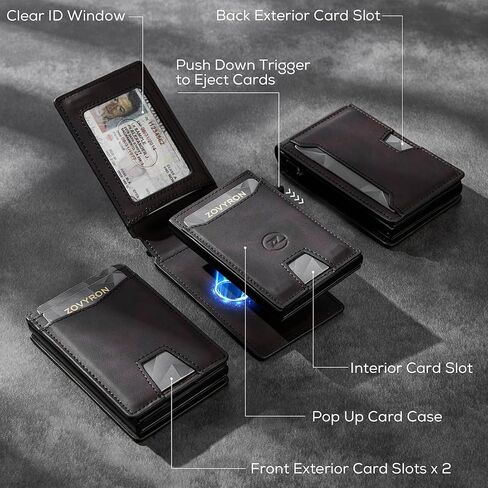Wallet for Men - Slim Magsafe Wallet With Pop Up Card Holder Minimalist RFID Wallet with ID Slots, Smart Magnetic Wallet for iPhone 15/14/13/12 series (Black) in Saudi Arabia
