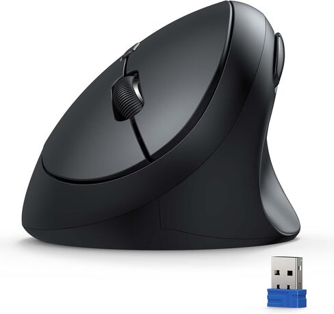 TECKNET Ergonomic Mouse, 4800 DPI Wireless Vertical Mouse, 5 Adjustable DPI Levels, 6 Buttons, 2.4G Silent Wireless Mouse for Laptop, PC, Chromebook, Mac - Grey in Saudi Arabia