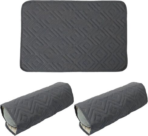 Headrest Cover for Recliner Chair, 3 Pieces Non Slip Wear Resistant Sofa Headrest Protector, Polyester Headrest Cover for Home Office Recliner Sofa (Dark Gray) in Saudi Arabia
