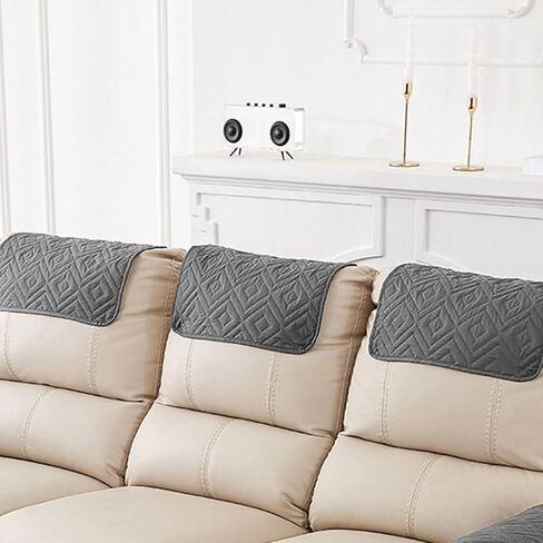 Headrest Cover for Recliner Chair, 3 Pieces Non Slip Wear Resistant Sofa Headrest Protector, Polyester Headrest Cover for Home Office Recliner Sofa (Dark Gray) in Saudi Arabia