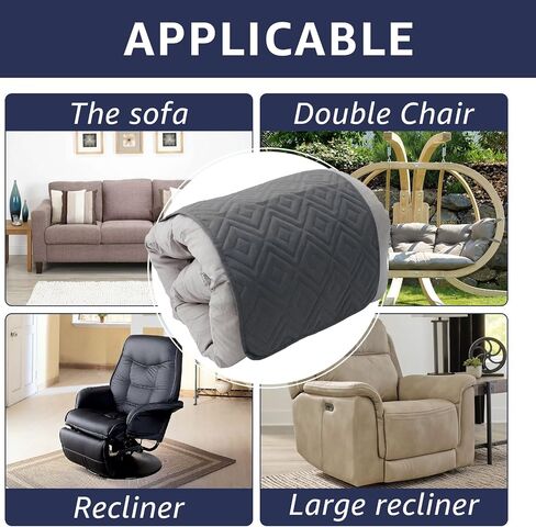 Headrest Cover for Recliner Chair, 3 Pieces Non Slip Wear Resistant Sofa Headrest Protector, Polyester Headrest Cover for Home Office Recliner Sofa (Dark Gray) in Saudi Arabia