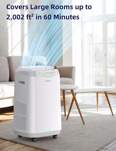 منقي الهواء الذكي Nuwave OxyPure ZERO E500، صفر نفايات واستبدال مرشح صفر، مساحة كبيرة تصل إلى 1082 قدم مربع، يلتقط 100% من ملوثات الجسيمات الصغيرة مثل 0.1 ميكرون، ترشيح هواء مزدوج ثلاثي المراحل in Kuwait