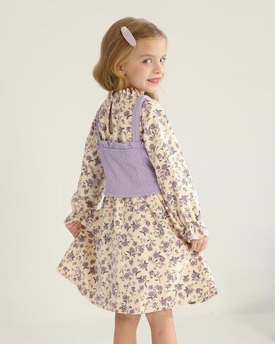 Toddler Girl Dress Fall Winter Clothes 2 Piece Outfit Long Sleeve Crew Neck Toddler Dress for Girls in Kuwait