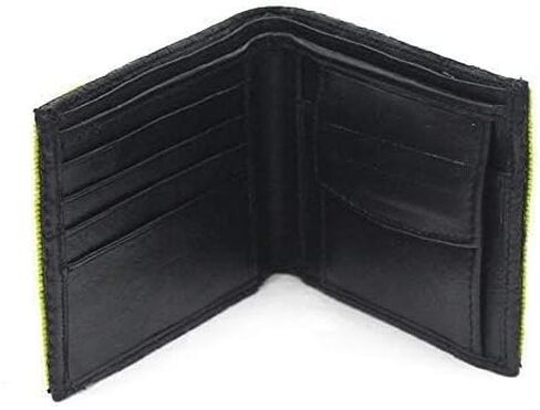 Handmade Men's Leather Wallet Hand beaded seed bead Inspired from Native american handicraft One of its kind (Blue-red) in Kuwait