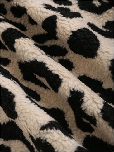 WDIRARA Women's Faux Fur Leopard Print Crop Vest Button Front V Neck Sleeveless Top in Saudi Arabia