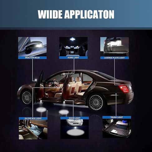 4 PCS Car 42mm Indoor Light, 1.6" x 0.3" 2835 Chipset High Spotlight Low Energy Consumption LED Double Pointed Lamp, 211-2 569 6411 6451 Dome Map License Plate Light, Universal Cars (Blue) in Saudi Arabia