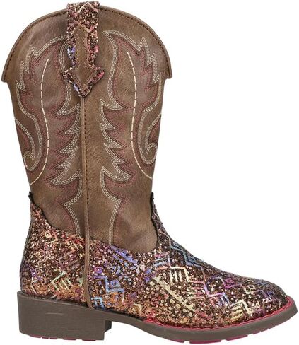 ROPER Kids Girls Aztec Glitter Square Toe كاجوال أحذية متوسطة الساق - بني in Kuwait