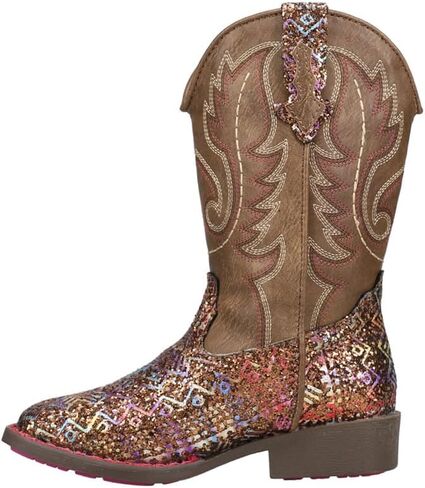 ROPER Kids Girls Aztec Glitter Square Toe كاجوال أحذية متوسطة الساق - بني in Kuwait