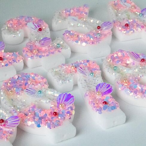 Zlongron Pink Number Candles, Handmade Shell Sequin Birthday Candles, Suitable for Birthdays, Anniversaries, commemorations, Theme Party Supplies, Decorations Number 4 Candle in Kuwait