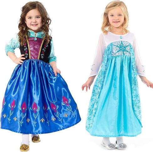 مجموعة أزياء أميرات الجليد والجبال من Little Adventures - يمكن غسلها في الغسالة للفتيات والأطفال الذين يتظاهرون باللعب بدون بريق (مقاس صغير للأعمار 1-3) in Kuwait