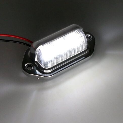 4 عبوات زينون بيضاء LED لوحة ترخيص ضوء لشاحنة SUV مقطورة RV قارب كخطوة مجاملة ضوء، قبة/أضواء البضائع/تحت غطاء محرك السيارة ضوء 12V-24V مصباح مقاوم للماء لصيد الأسماك عائم كاياك يخت المراكب الشراعية in Saudi Arabia