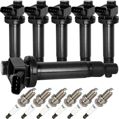 Set of 6 Ignition Coil Pack with 6*Spark Plug Fit for 2002-2006 for Toyota Camry 2001-2003 for Toyota Highlander 1999-2003 for Lexus ES300 RX300 2000-2004 for Toyota Avalon 3.0L, Replace UF267 in Kuwait