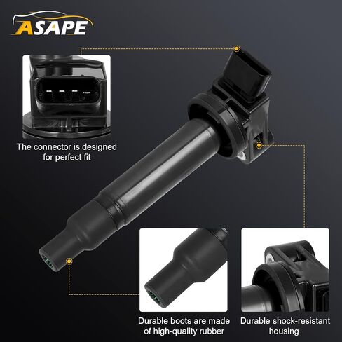 Set of 6 Ignition Coil Pack with 6*Spark Plug Fit for 2002-2006 for Toyota Camry 2001-2003 for Toyota Highlander 1999-2003 for Lexus ES300 RX300 2000-2004 for Toyota Avalon 3.0L, Replace UF267 in Kuwait