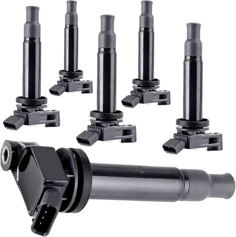 Set of 6 Ignition Coil Pack with 6*Spark Plug Fit for 2002-2006 for Toyota Camry 2001-2003 for Toyota Highlander 1999-2003 for Lexus ES300 RX300 2000-2004 for Toyota Avalon 3.0L, Replace UF267 in Kuwait