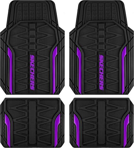 Skechers Car Floor Mats,Heavy Duty Rubber Car Mats Full Set,All -Weather Car Mats,Waterproof Trim-to Fit Universal Floor Liner Car Accessories,Automotive Floor Mats for Cars Trucks SUV,Purple in Saudi Arabia