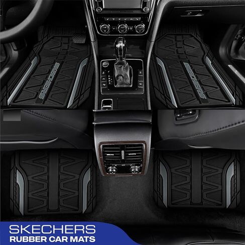 Skechers Car Floor Mats,Heavy Duty Rubber Car Mats Full Set,All -Weather Car Mats,Waterproof Trim-to Fit Universal Floor Liner Car Accessories,Automotive Floor Mats for Cars Trucks SUV,Purple in Saudi Arabia