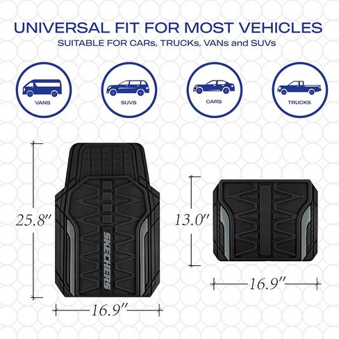 Skechers Car Floor Mats,Heavy Duty Rubber Car Mats Full Set,All -Weather Car Mats,Waterproof Trim-to Fit Universal Floor Liner Car Accessories,Automotive Floor Mats for Cars Trucks SUV,Purple in Saudi Arabia