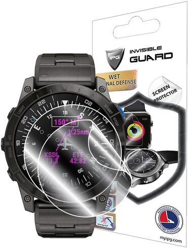 IPG for Garmin D2™ Air X10 Smaller-Sized Smartwatch Screen Protector (2 Units) Invisible Ultra HD Clear Film Anti Scratch Guard-Smooth/Self-Healing/Bubble -Free for Air X10 in Kuwait