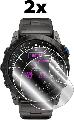 IPG for Garmin D2™ Air X10 Smaller-Sized Smartwatch Screen Protector (2 Units) Invisible Ultra HD Clear Film Anti Scratch Guard-Smooth/Self-Healing/Bubble -Free for Air X10 in Kuwait