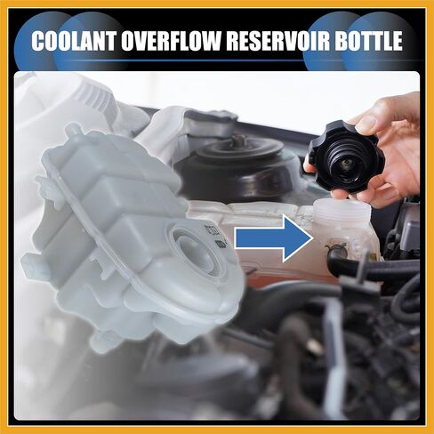 Coolant Reservoir Water Expansion Tank, Engine Coolant Expansion Recovery Overflow Bottle No.4G0121403G/4G0121403AC for Audi A6 2011-2014 Gray, 1 Pc Replacement in Saudi Arabia