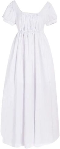 Regency Dresses for Women Empire Waist Puff Sleeve Medieval Evening Dress Victorian Fancy Tea Gown Halloween Costume in Saudi Arabia