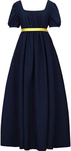 Regency Dresses for Women Empire Waist Puff Sleeve Medieval Evening Dress Victorian Fancy Tea Gown Halloween Costume in Saudi Arabia