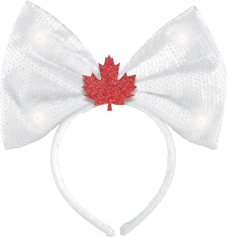 Amscan White & Red Headband (1 Count) - Commemorate Patriotic Events in Style, Ideal for Canada Day Celebrations in Saudi Arabia