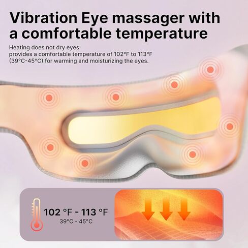 Heated Eye Massager with Heat and Cooling Compress for Eye Relaxation, Gifts for Women & Men, Lightweight & Foldable, Easy to Carry，Easy to Use & Clean, for Home, Office, Trip in Saudi Arabia