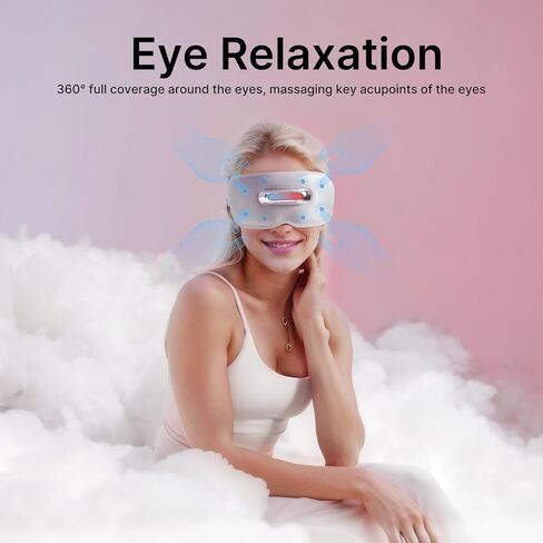 Heated Eye Massager with Heat and Cooling Compress for Eye Relaxation, Gifts for Women & Men, Lightweight & Foldable, Easy to Carry，Easy to Use & Clean, for Home, Office, Trip in Saudi Arabia