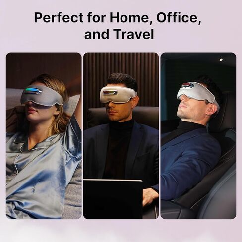 Heated Eye Massager with Heat and Cooling Compress for Eye Relaxation, Gifts for Women & Men, Lightweight & Foldable, Easy to Carry，Easy to Use & Clean, for Home, Office, Trip in Saudi Arabia