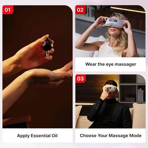 Heated Eye Massager with Heat and Cooling Compress for Eye Relaxation, Gifts for Women & Men, Lightweight & Foldable, Easy to Carry，Easy to Use & Clean, for Home, Office, Trip in Saudi Arabia
