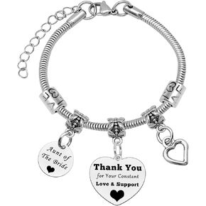 Mxrymvu Aunt of the Groom Gift Aunt of the Bride Gift Aunt Bracelet Wedding Gift for Aunt Bridal Shower Gift Appreciation Gift for Aunt Thank You for Your Constant Love and Support Jewelry