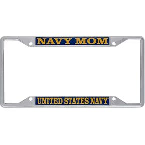 Desert Cactus US Navy License Plate Frame Mom Car Tag Holder for Front or Back of Car Officially Licensed Metal United States