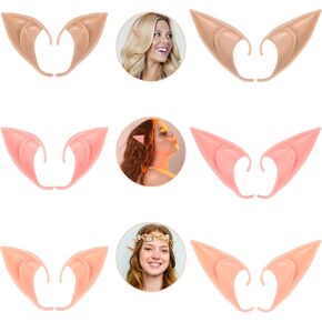 6 Pairs Elf Ears 2 Size Fairy Elf Ears Cosplay, Costume Fairy Ears Women Elf Cosplay Accessories Women Cosplay Christmas Halloween Renaissance Masqerade Costume Accessories