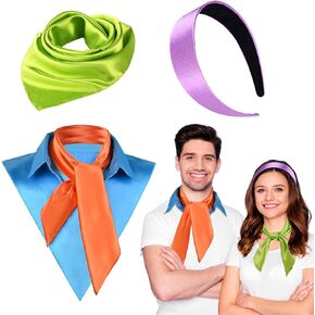 4Pack Halloween Cosplay Costume Accessories Set Including Purple Headband for Women for Fancy Dress Up Supplies