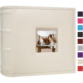 Small Photo Album 4x6 100 Pockets with Writing Space Leather Cover Picture Book Holds 4x6 Photos for Wedding, Baby, Family, Graduation