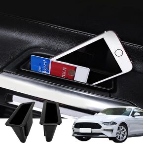 for Ford Mustang 2015-2022 Front Door Storage Organizer Door Side Handle Storage BoxTray Phone Container Pocket Insert Tray Door Armrest Organizer for Ford Mustang Accessories (2-Pack)