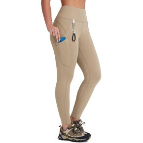 Women's 27" High Waisted Hiking Leggings with Zipper Pockets Tummy Control Workout Running Yoga Cargo Pants