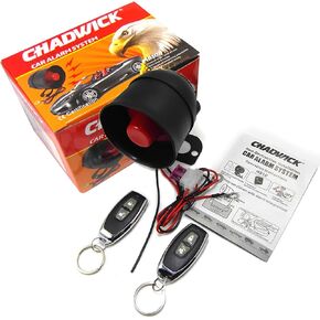 CHADWICK Car Horn Siren Alarm,Universal Car Alarm Security Protection System with 2 Remote Controls,7-Level Sensitivity,12v,Anti-Theft Device,No Thread Trimmin,Non-Destructive Installation (CW-8182)