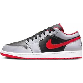 Jordan Men's 1 Low Black/Fire Red-Cement Grey (553558 060)