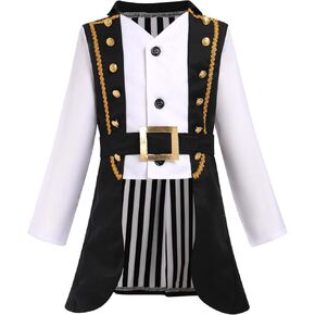 Kids Prince Charming Outfit Boys Circus Ringmaster Jacket Knight Pirate Halloween Christmas Outfits