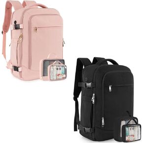 INC Carry on Travel Backpack for Women, Flight Approved 40L Personal Item Backpack with 2 Packing Cubes, Anti-theft Travel Bookbag for Weekender, College