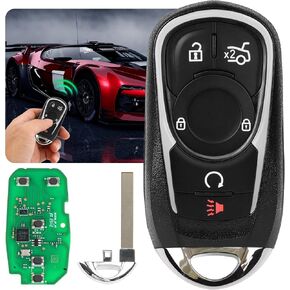 Autel MaxiIM IKEYOL005AL, 5 Buttons Blank Key for Buick, OE-Quality Replacement, Programmable 5 Buttons, 315MHz/ 434MHz, Remote 130FT/40M, Work w/Autel KM100 IM508S IM608S II IM608S PRO II